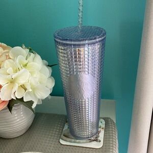 Silver grid venti Starbucks cup